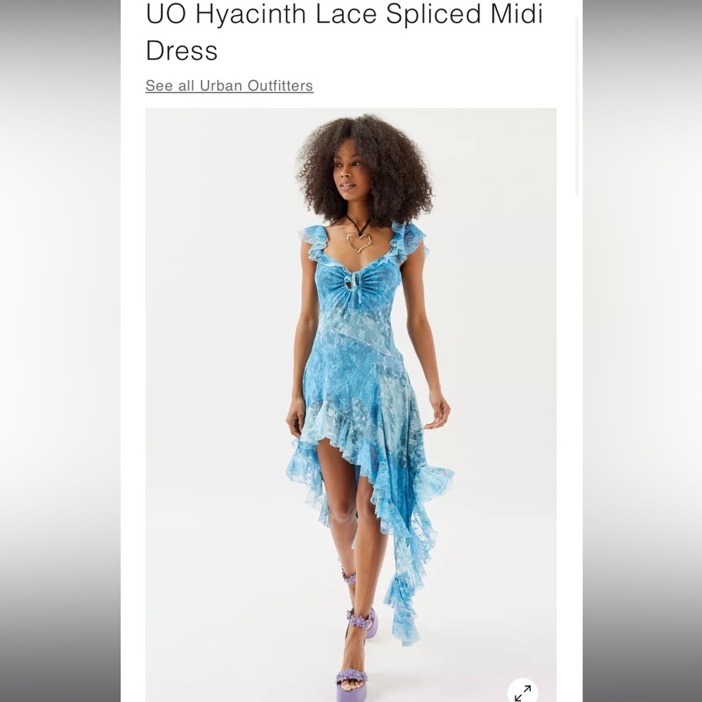 ISO ISO ISO UO Hyacinth Lace Spliced Midi Dress